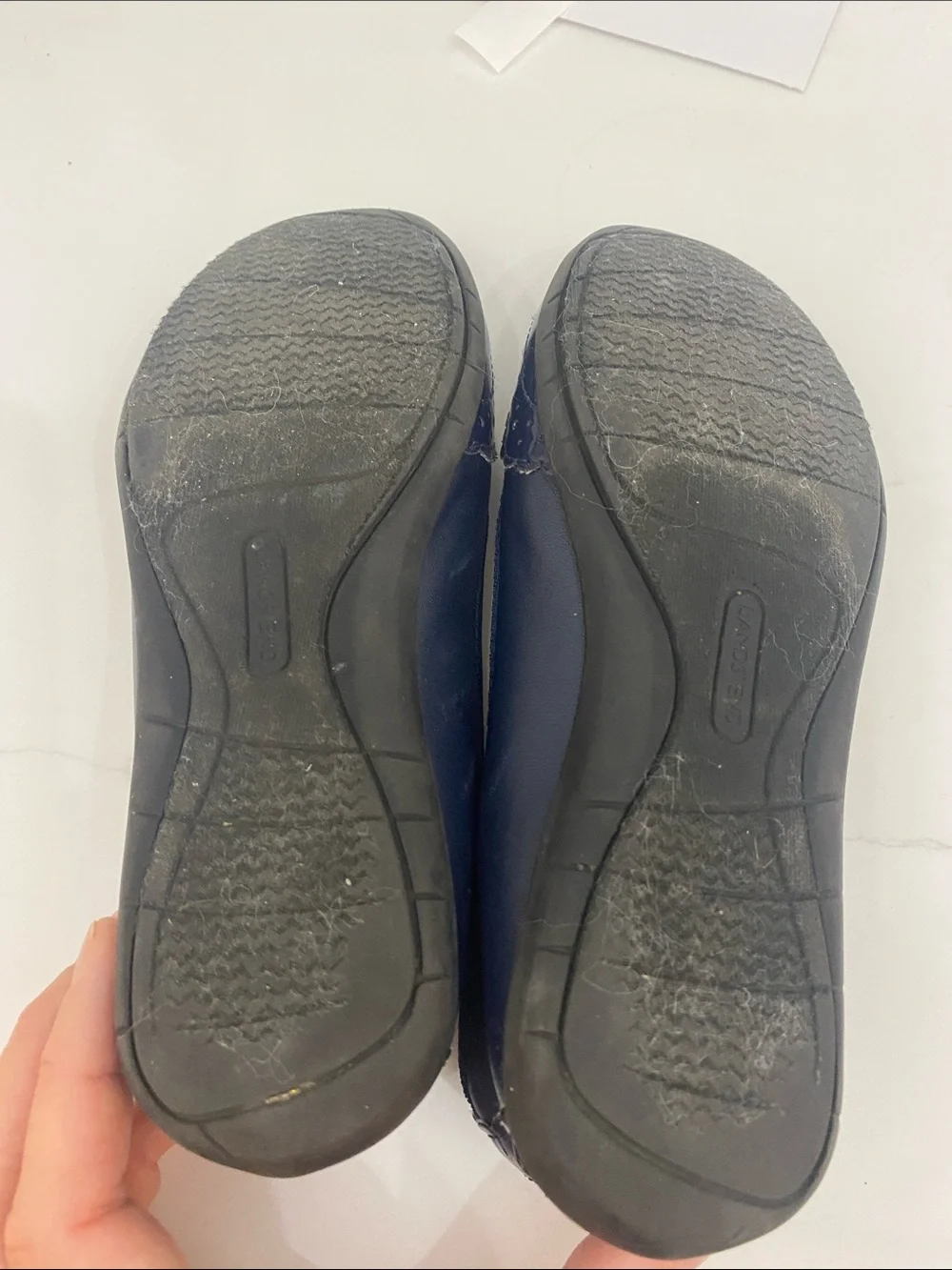 Lands' End Navy Patent-Toe Ballet Flats